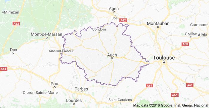 Carte département du Gers